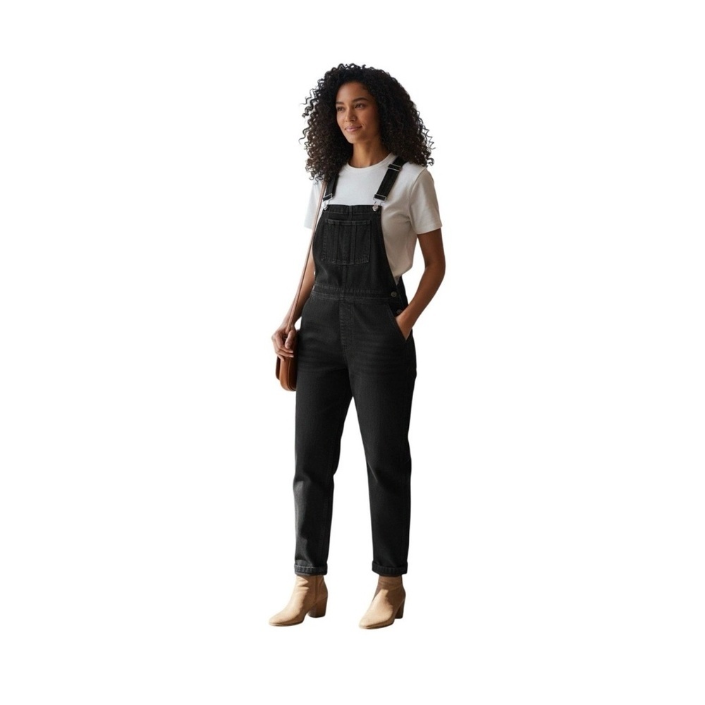 GAP Slouchy Women’s Charcoal Denim Overall Jumpsuit Size Large NWT
